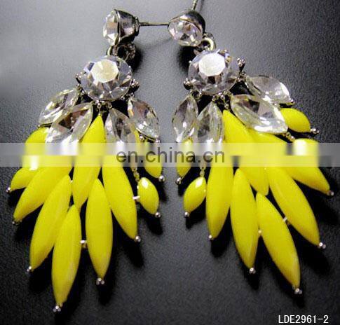 Fashionable exquisite occident mint green crystal earring stud
