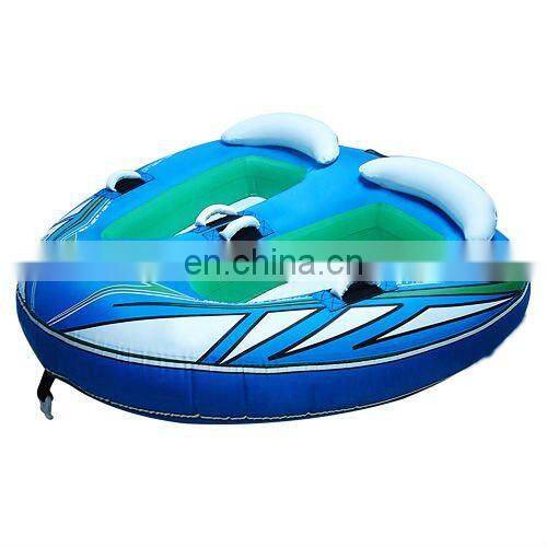 Inflatable two people towable water tube with nylon cover
