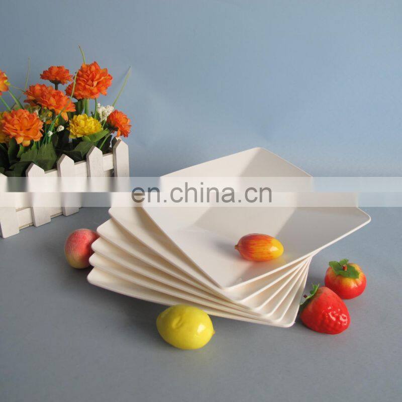 6pcs White 6 inch plastic square plate