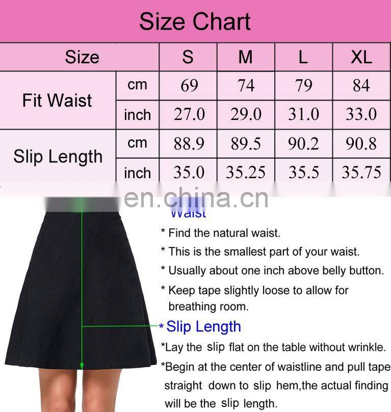 Kate Kasin Women's 35" Comfortable Champagne Satin Waist Slip Half Slip Undergarment KK000264-2