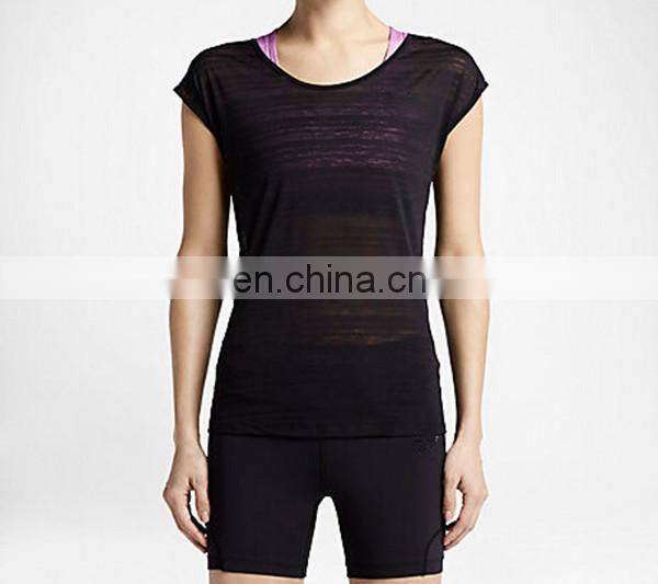 Yihao 2015 New Arrival t shirt wholesale woman t-shirt short-sleeve dry fit plain blank t-shirt