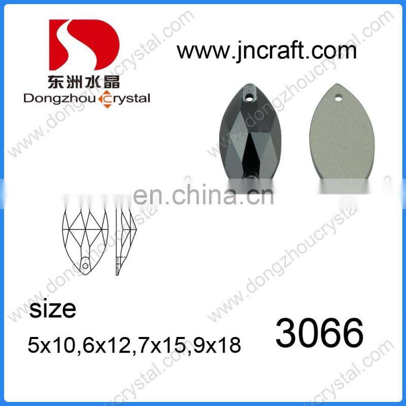 DZ-3066 horse eye flat back crystal ab sew on rhinestones for clothing