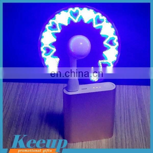 Promotional custom led message USB fan