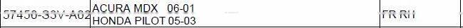 ABS Wheel Speed Sensor for ACURA MDX 06-01 HON DA P ILOT 05-03 OEM 57450-S3V-A02 ALS793, ABS903, 57450-S3V-A01