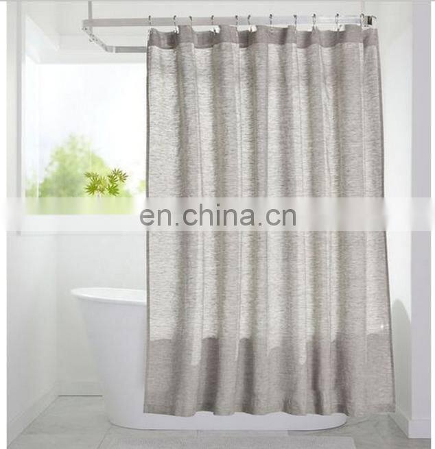 Natural Soft Linen Material Ready-Made Hemp Shower Curtain for SPA Bath Decor