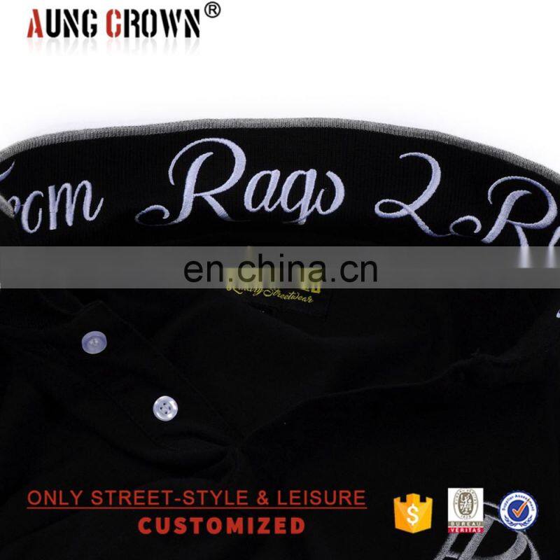 Wholesale OEM 2017 new arrival black polo collar style shirts design