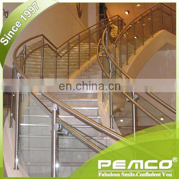 Modern Decorative Stainless Steel Frameless Stair Glass Railing/Aluminum Glass Railing