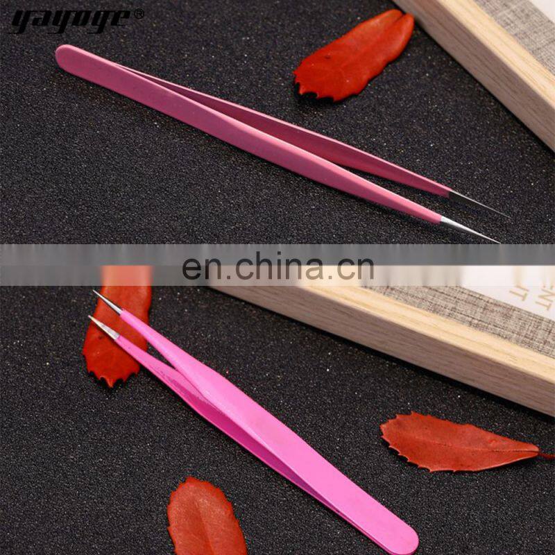 Yayoge Custom Stainless Steel Manicure Nail Tweezer With Cheapest Price Eyelash Extension Tweezers Nail Tools Supplier