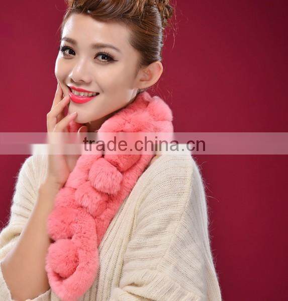 2014 Genuine rex rabbit skin scarf for Women