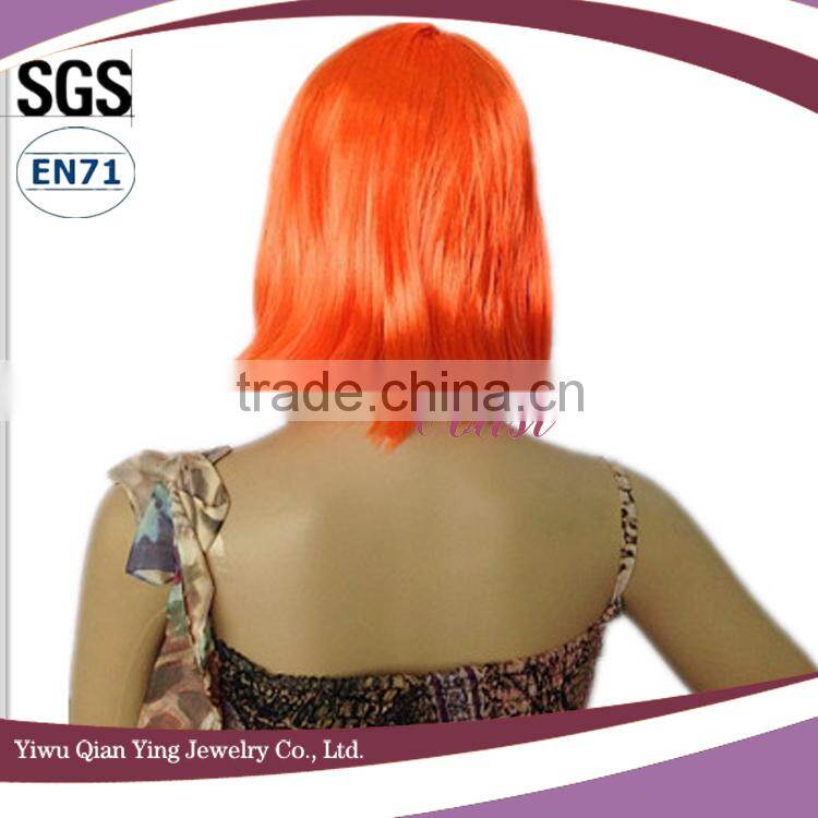 cheap short straight orange color bob style synthetic party wigs
