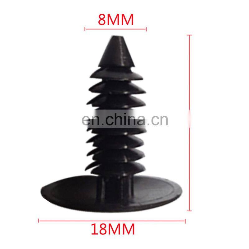 100PCS Nylon Bumper Fastener Rivet Clips Auto Fender Bumper Shield Retainer Clips 8mm Hole Auto Body Clips