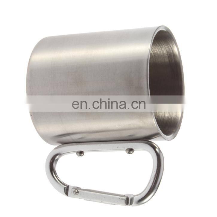 Stainless Steel Coffee Mug Wholesale Gift Cup Carabiner Hook Double Wall Travel Mug