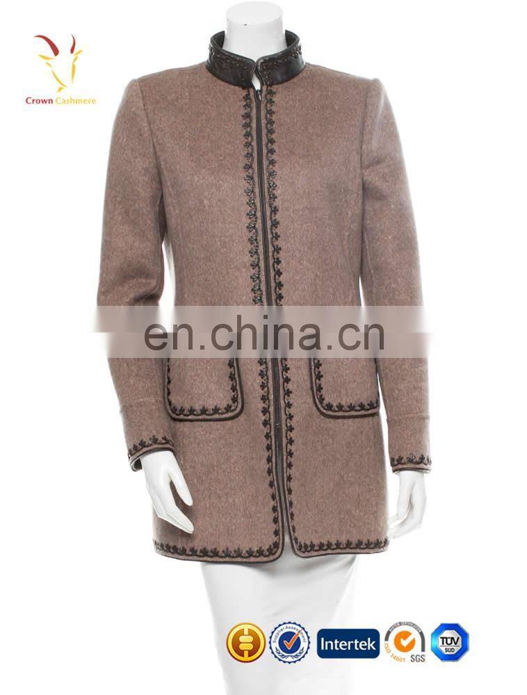 Ladies Cashmere wool blend long coat overcoat