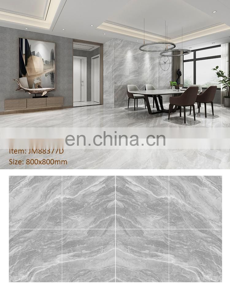Infinite Continuous Pattern Elegant Grey Marble Thin Tiles, Marble Tiles For Wall and Floors JM88383D