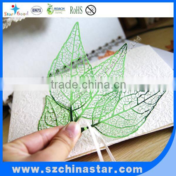 Assorted color shaped leaf bookmark from ShenZhen factory