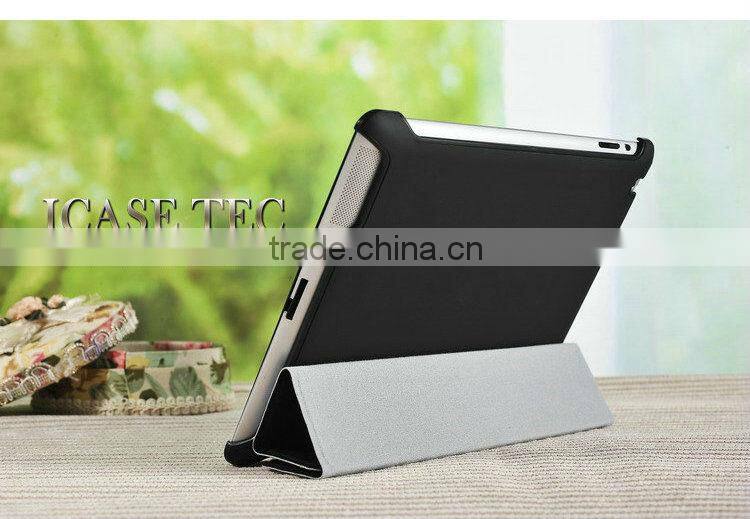 2015 Wholesale China New flexible folding stand up leather case for apple ipad 2
