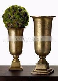 hammered aluminium flower pots