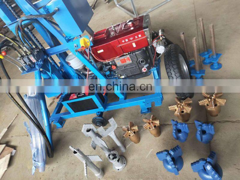 Africa hot selling professional quality 100m small portable water well drilling machine with electric starter