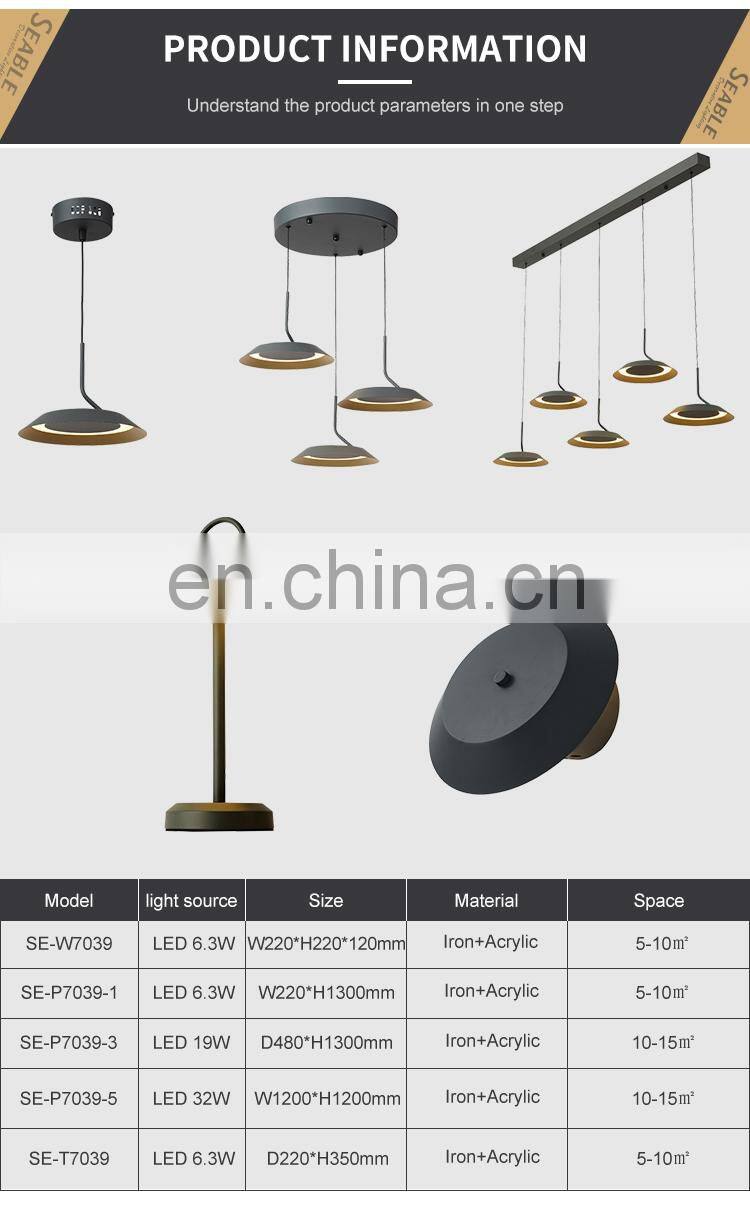 New Listed Decoration Acrylic Ash Black Matte Gold Living Room Bedroom Indoor LED Modern Chandelier Light