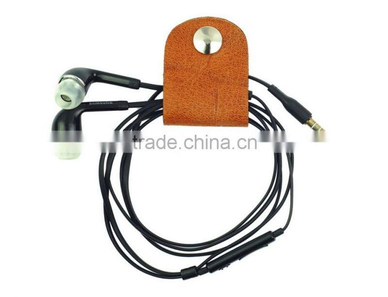 High Quality Gift Genuine Leather CLIPS Cable Tidy Data Cable Storage LEATHER CORD ORANGIZER