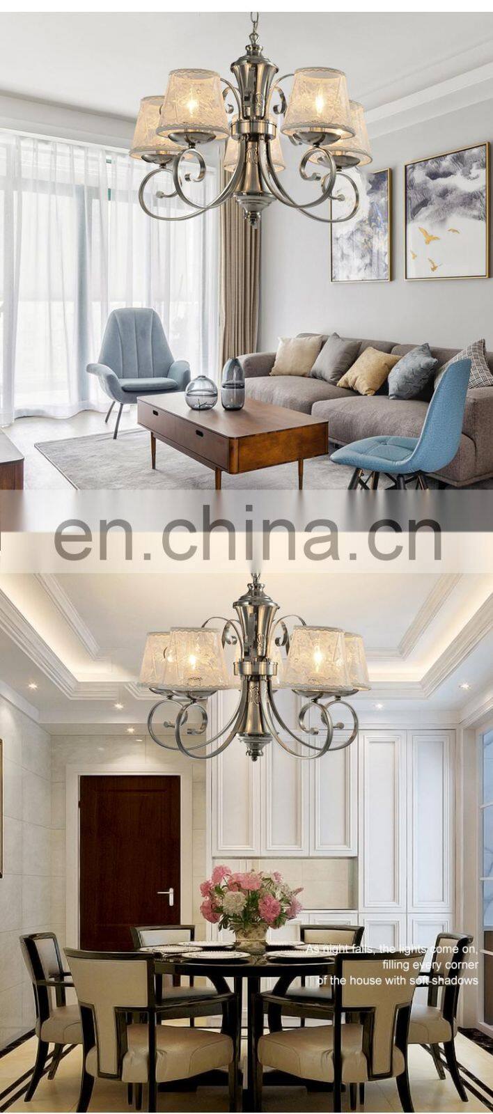 HUAYI European Modern Indoor Artistic Hanging Lights Chandelier E26 E27 Bedroom Living Room LED Pendant Light