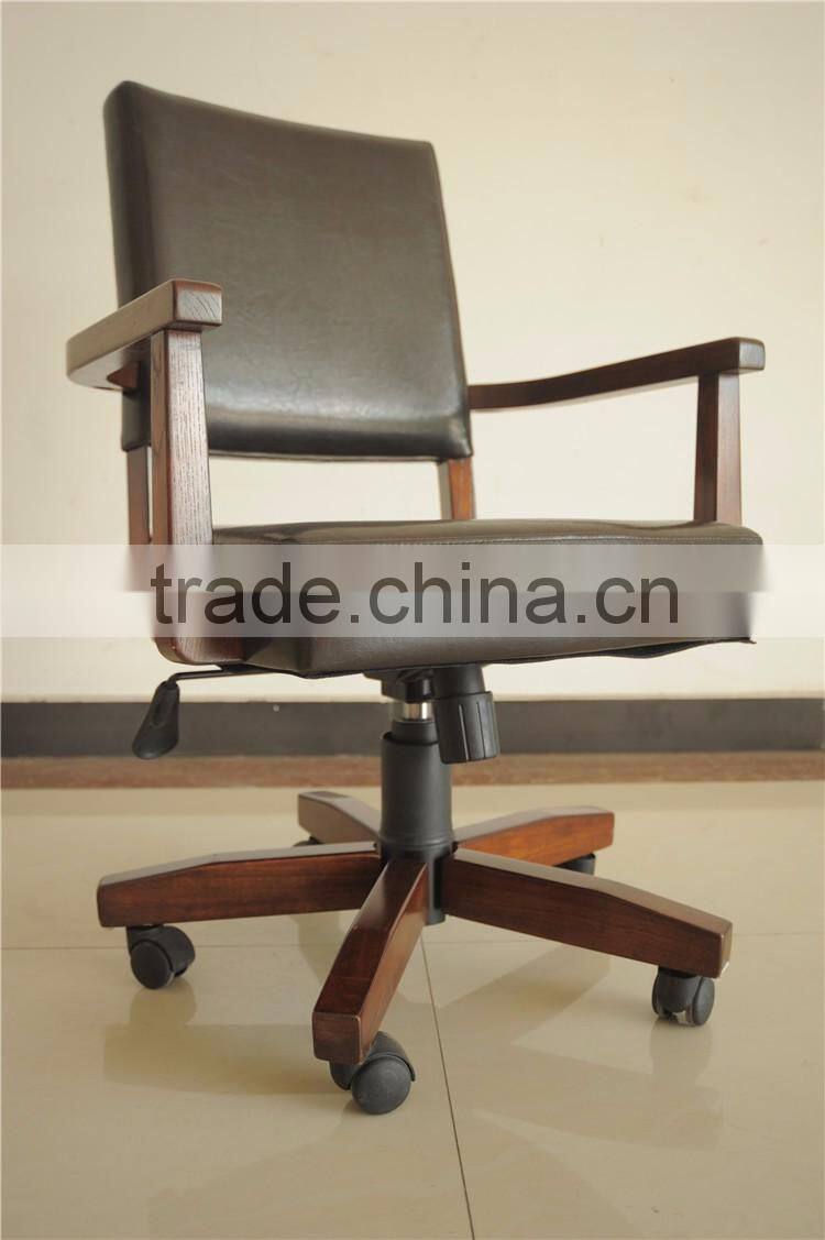 beauty wooden arms chair with wheel