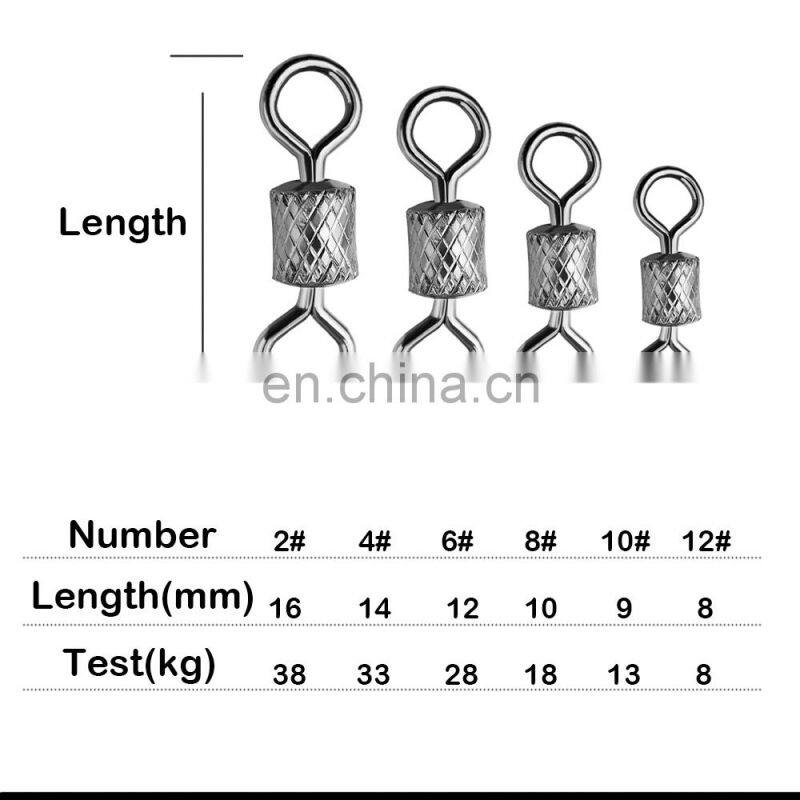 JOHNCOO Swivels Fishing Sanp Stock Fast Delivery Fishing Accessaries Freshwater Saltwater Fishing Rolling Barrrel Swivel Sets