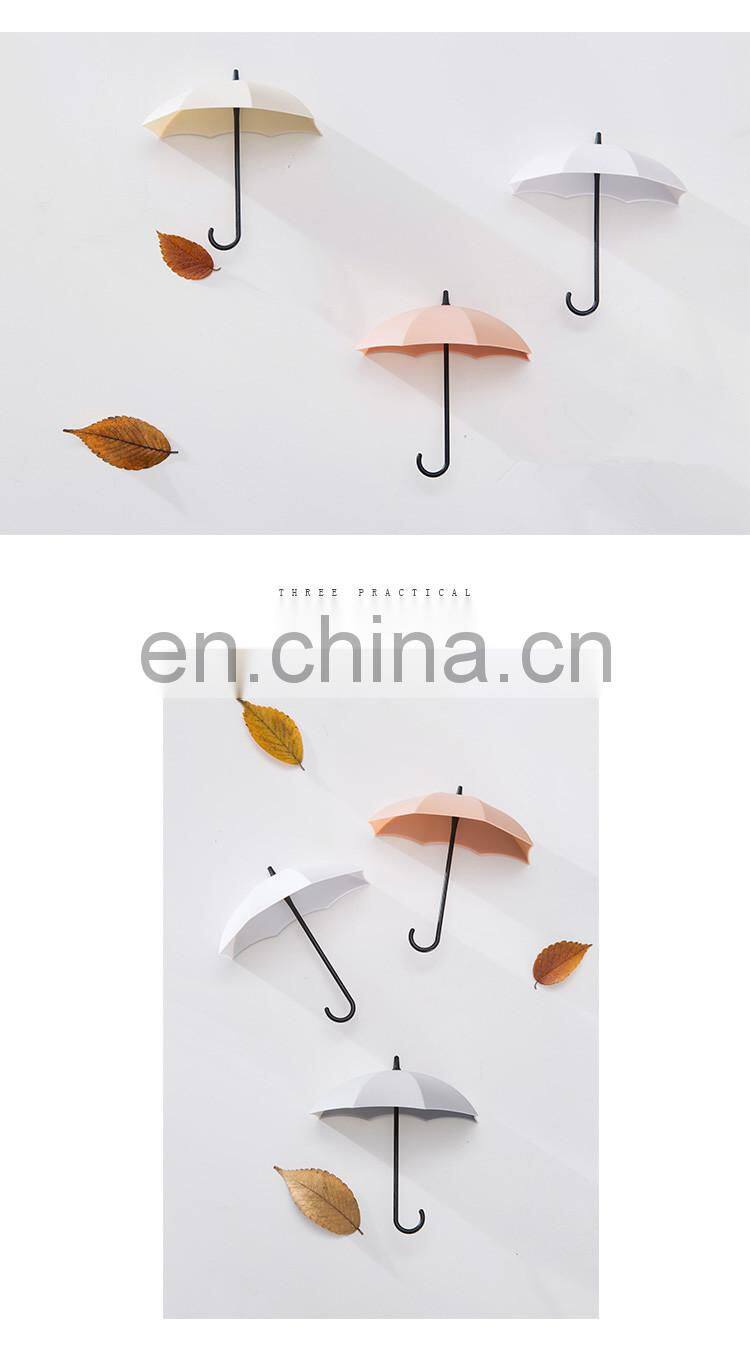3Pcs/set Creative Umbrella Shape Wall Hook Colorful Key Holder Hanger Holder Wall Hook home Accessories