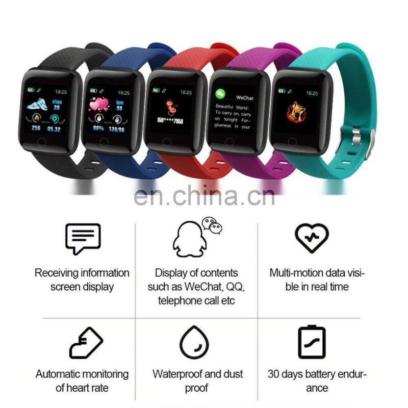 Blood Pressure Heart Rate Monitor D13 watch smart bracelet 116 plus