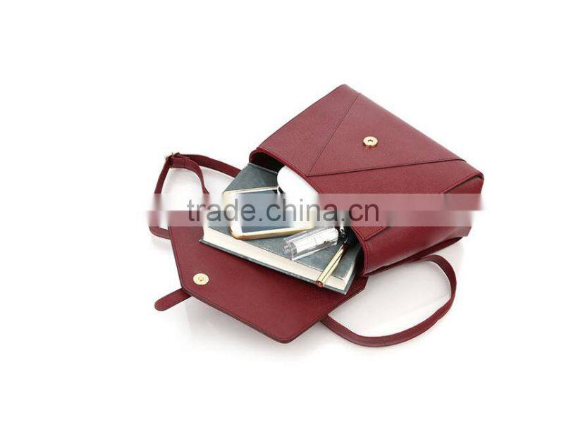 2016 high quality PU lady leather handbag shoulder bag