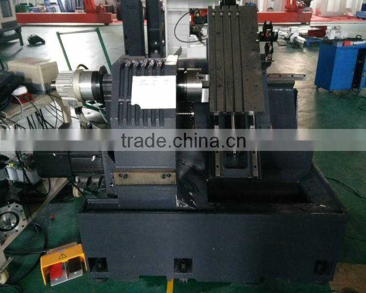 small cnc lathe machine CKX36L linear guideway 5" hydraulic chuck 4 station gang tool 46mm spindle bore slant bed deisgn lathe