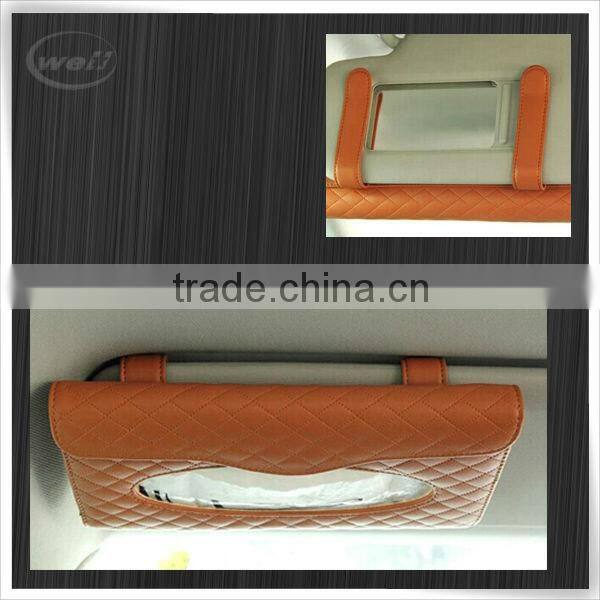 Christmas season hot promotion leather car visor tissue holder for home