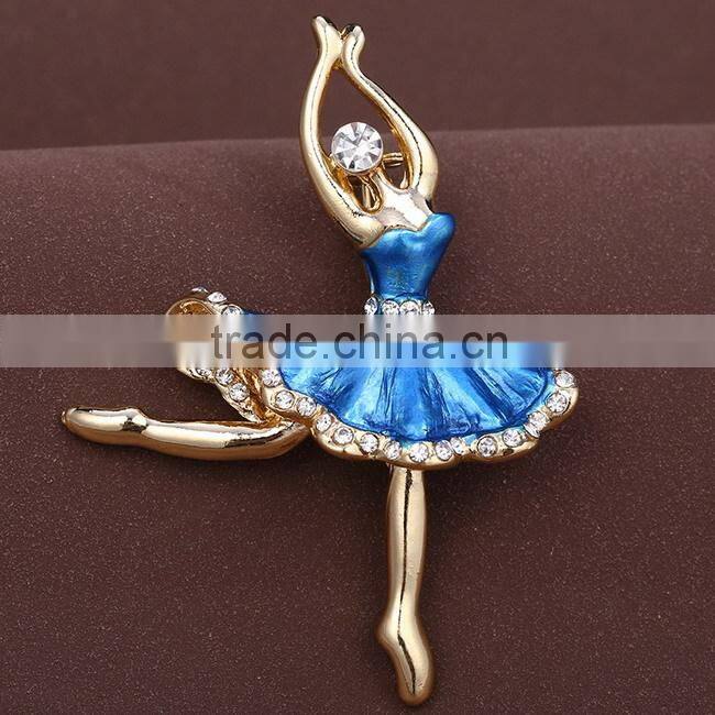New design zinc alloy ballet dance metal brooch