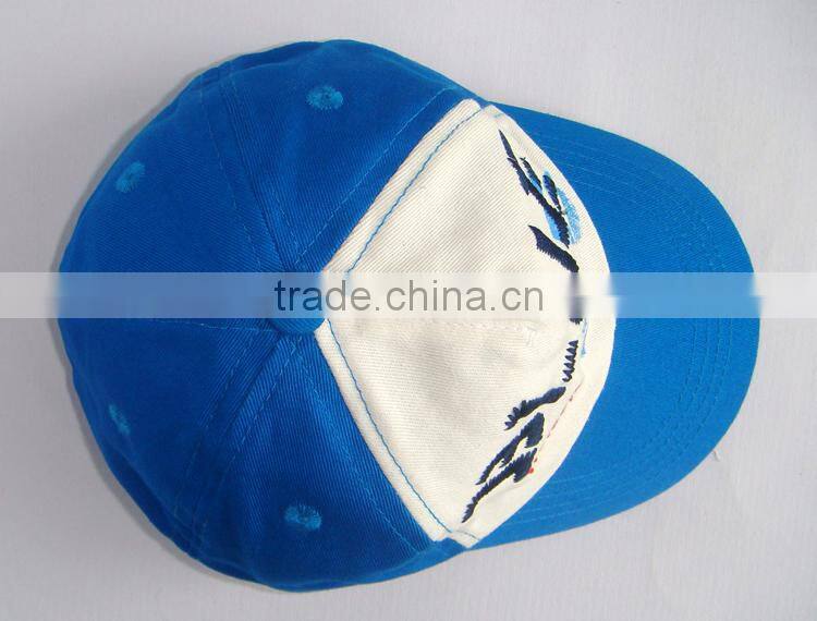 flat short brim 5 panel cap with printing logo