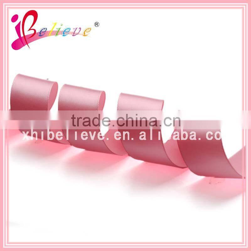 Famous brand high quality polyester satin ribbon ornaments pink ribbon roll