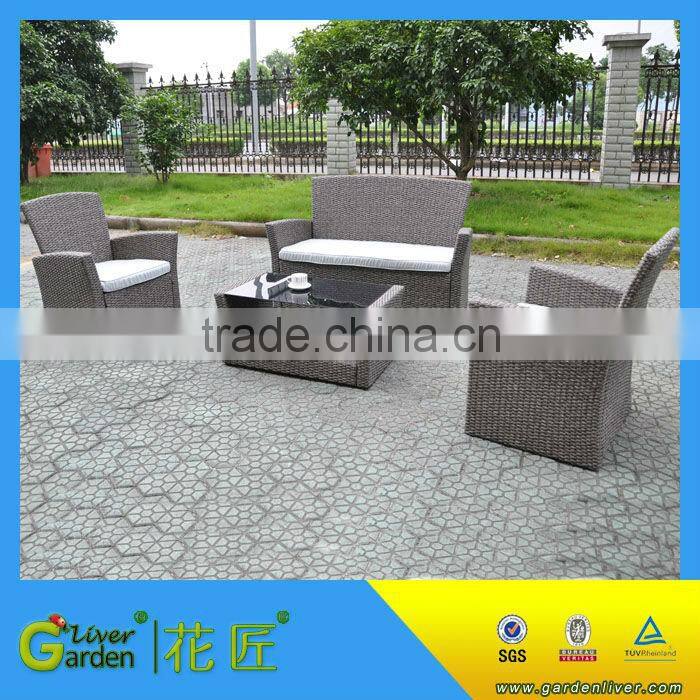simple popular modern furniture poly rattan sofa set