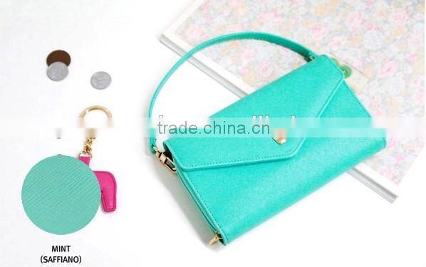 New Arrival Mixed Colors Crown Cute Leather Lady Clutch Purse Women Walllet With Strap