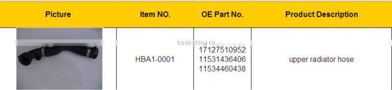 automotive radiator rubber hoses (OEM NO. 17127510952 ,11531436406, 11534460438,etc)