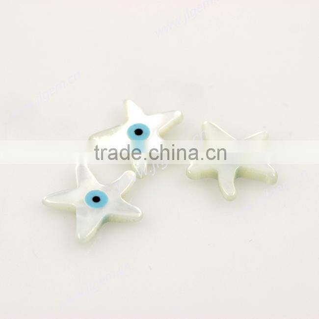 Nature White Sea Star Shape with eye Mother of Pearl MOP Shell Gemstone