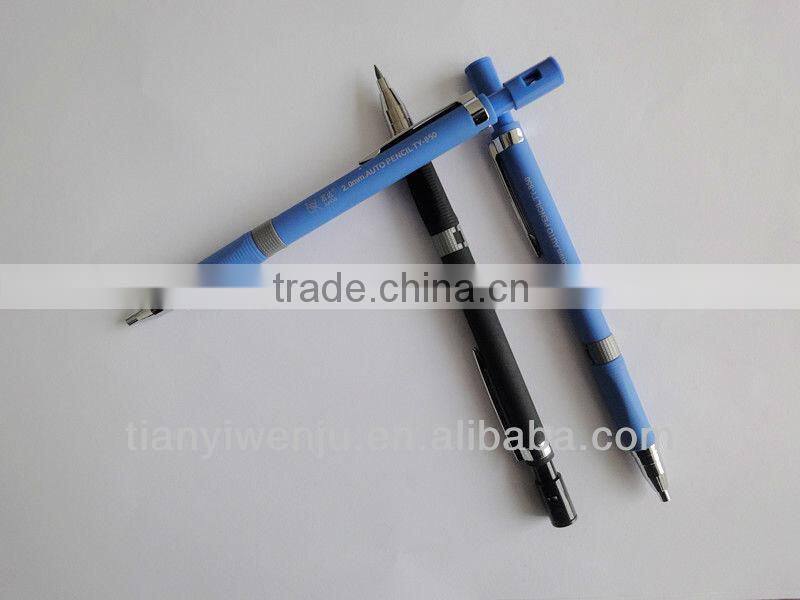 plastic mechanical 2mm black pencil with sharpener