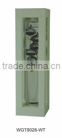 Galileo Thermometer with Wooden Frame Black