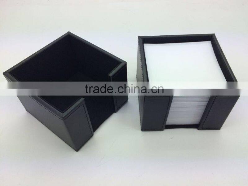 Hot Selling Black PU leather Notepad Block Holder