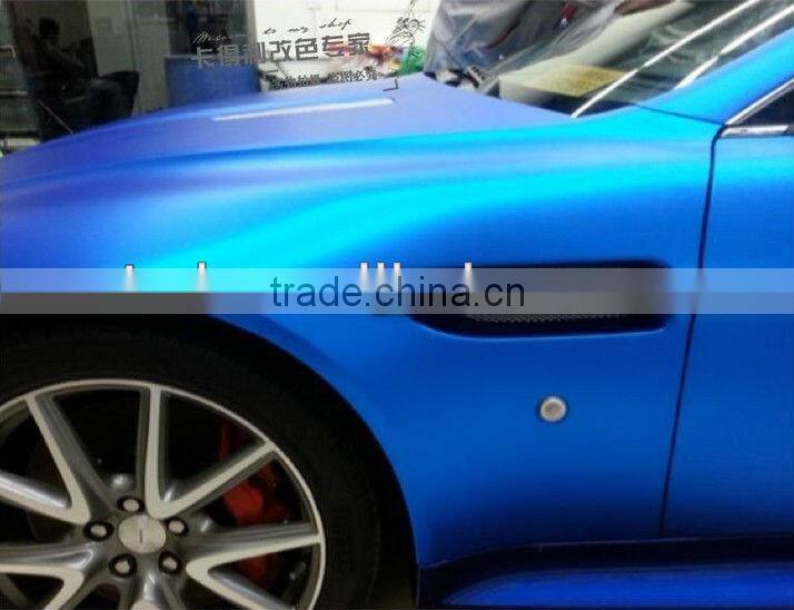 Newest Product ! Gold Matte chrome metallic car wrap vinyl film with air bubble size:1.52*20m
