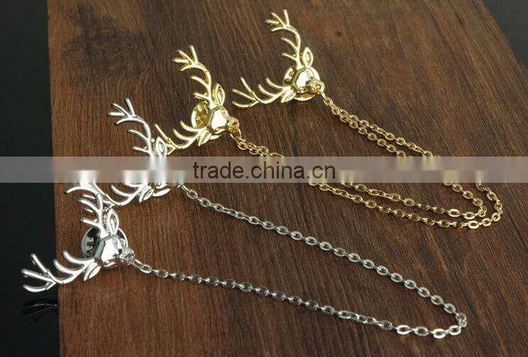 Antler Sweater chain clips Cardigan clips collar clips Gold sweater guard brooch