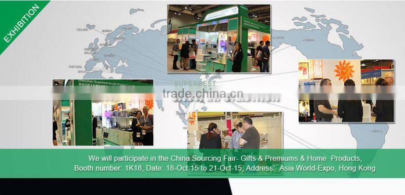 Made in China acrylic tobacco display Showcase with shelves