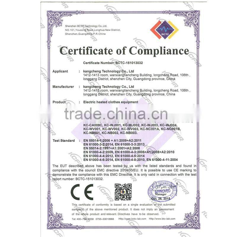 KCFIR battery power bank far infrared heated clothes