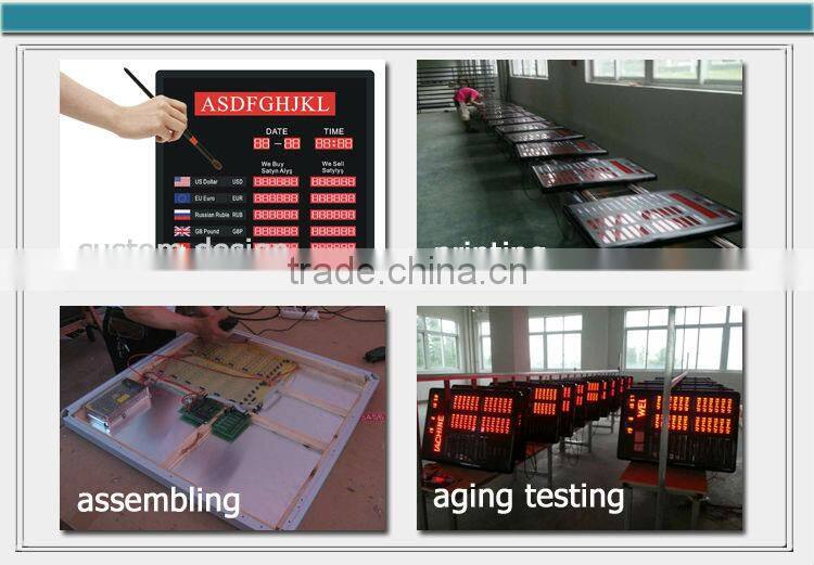 Currency exchange rate led display with single line moving message