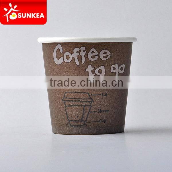 4oz disposable custom printed single wall paper cup coffee
