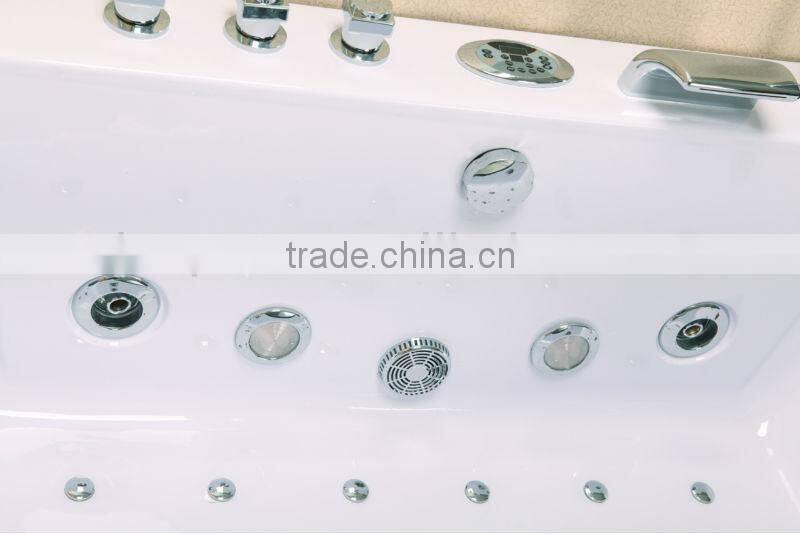 2015 Luxury Rectangle Air Bubble LED Sitting Bathtub