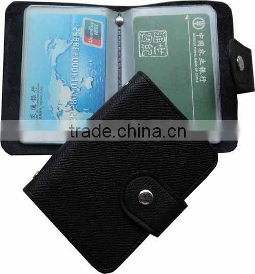 High Quality Plastic Sleeve Leather Bank Card Holder
